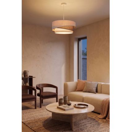 Brilagi - Lampada a sospensione con cavo ARROW 1xE27/60W/230V Ø 45 cm beige/marrone/bianco