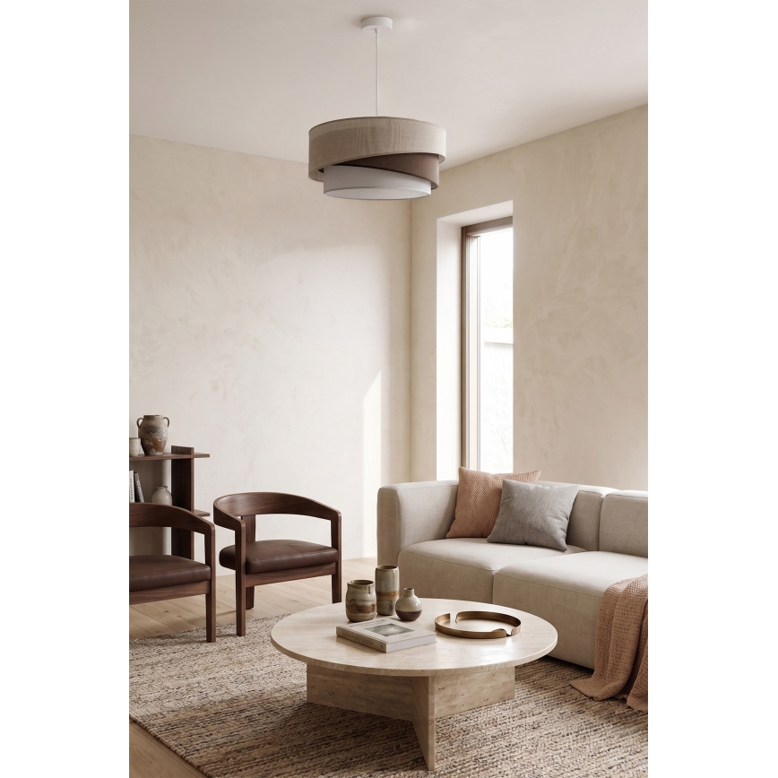 Brilagi - Lampada a sospensione con cavo ARROW 1xE27/60W/230V Ø 45 cm beige/marrone/bianco