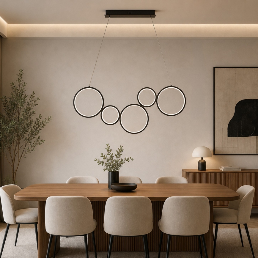Brilagi - Lampada a sospensione con cavo ECHO LED/60W/230V 4000K 100 cm nera