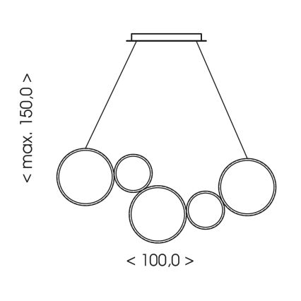 Brilagi - Lampada a sospensione con cavo ECHO LED/60W/230V 4000K 100 cm nera