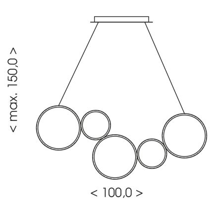 Brilagi - Lampada a sospensione con cavo ECHO LED/60W/230V 4000K 100 cm nera