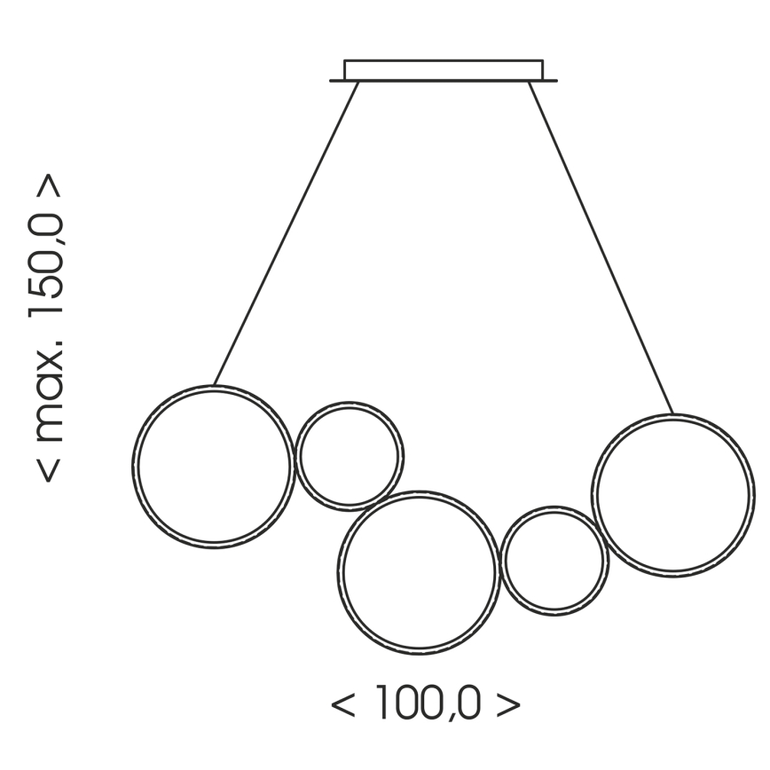 Brilagi - Lampada a sospensione con cavo ECHO LED/60W/230V 4000K 100 cm nera