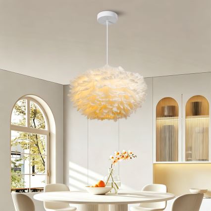BRILAGI - Lampada a sospensione con cavo FEATHER 3xE27/40W/230V Ø 50 cm bianca