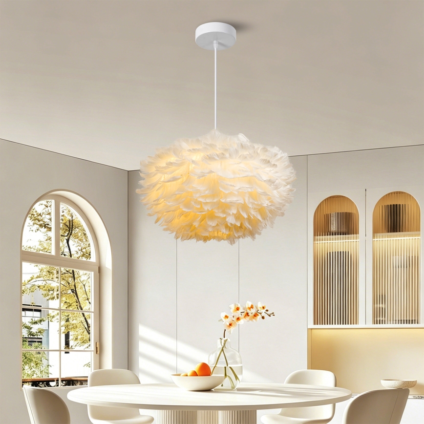 BRILAGI - Lampada a sospensione con cavo FEATHER 3xE27/40W/230V Ø 50 cm bianca