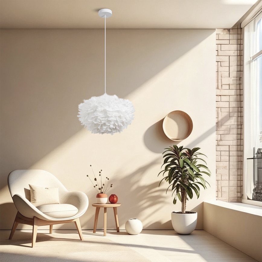 BRILAGI - Lampada a sospensione con cavo FEATHER 3xE27/40W/230V Ø 50 cm bianca