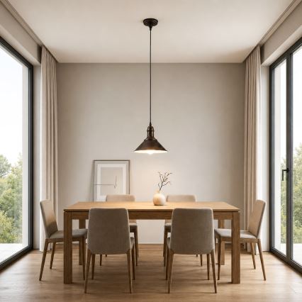 BRILAGI - Lampada a sospensione con cavo FORGE 1xE27/60W/230V Ø 22 cm marrone