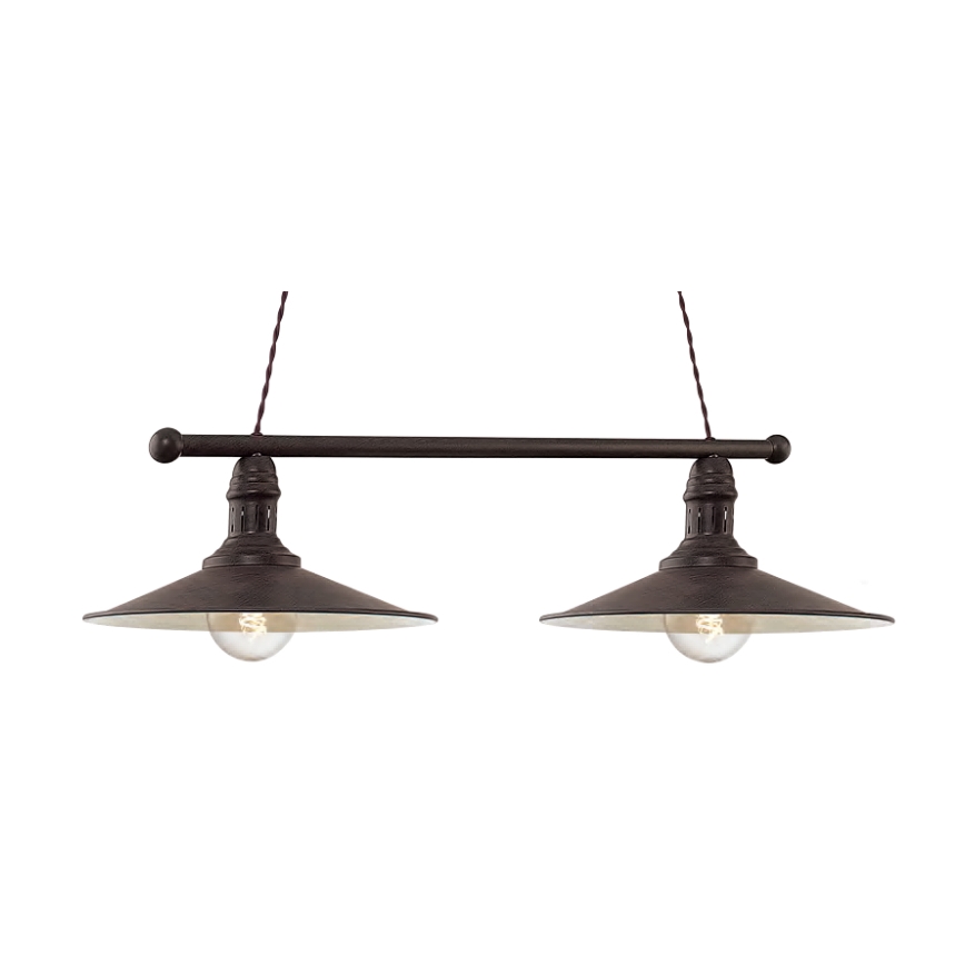 Brilagi - Lampada a sospensione con cavo FORGE 2xE27/60W/230V marrone
