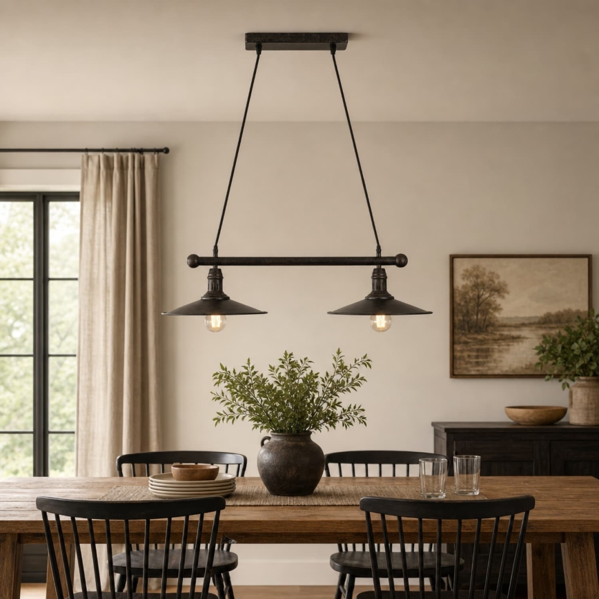 BRILAGI - Lampada a sospensione con cavo FORGE 2xE27/60W/230V marrone