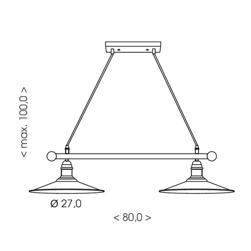 Brilagi - Lampada a sospensione con cavo FORGE 2xE27/60W/230V marrone