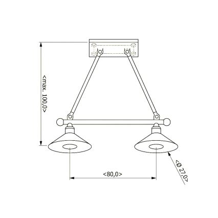BRILAGI - Lampada a sospensione con cavo FORGE 2xE27/60W/230V marrone