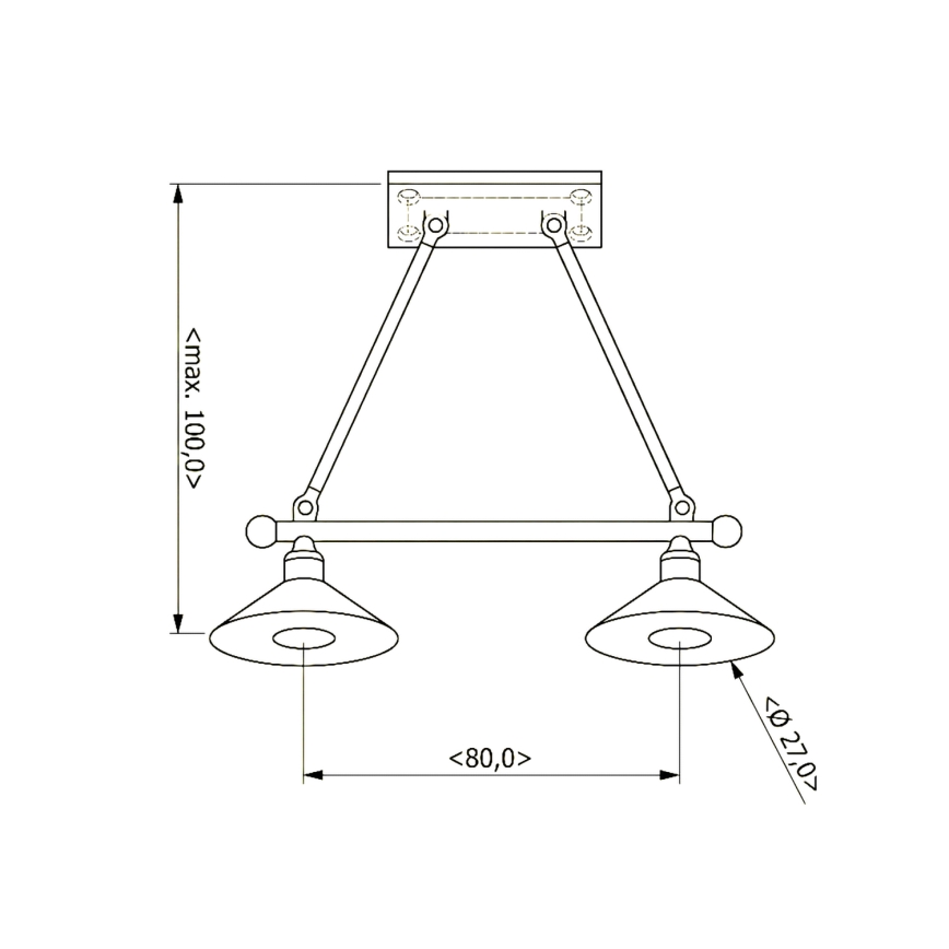 BRILAGI - Lampada a sospensione con cavo FORGE 2xE27/60W/230V marrone