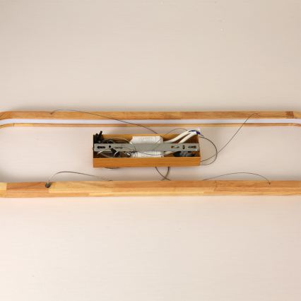 Brilagi - Lampada a sospensione con cavo LED UMEA WOOD LED/40W/230V 90x22 cm, legno di caucciù