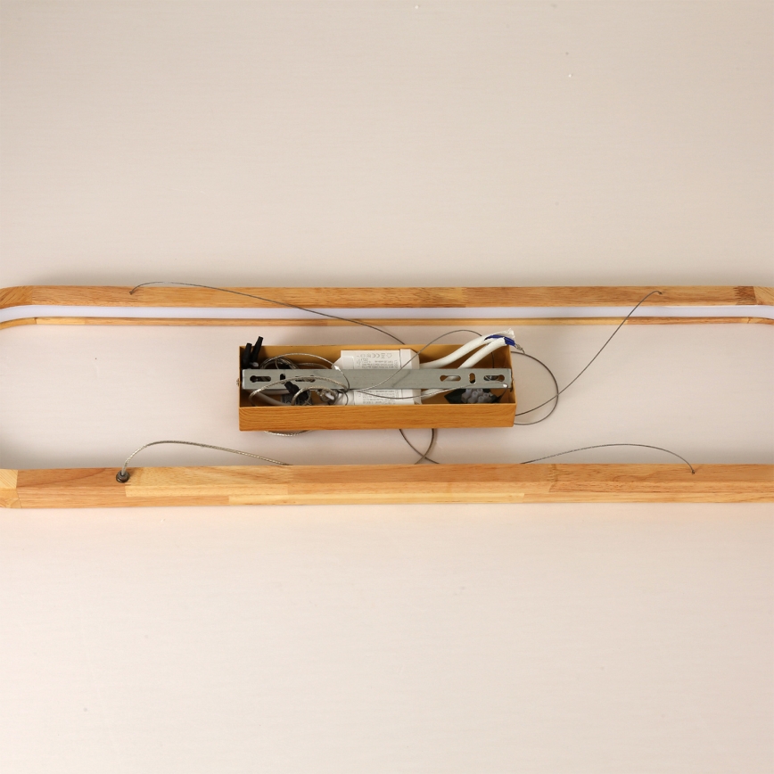 Brilagi - Lampada a sospensione con cavo LED UMEA WOOD LED/40W/230V 90x22 cm, legno di caucciù