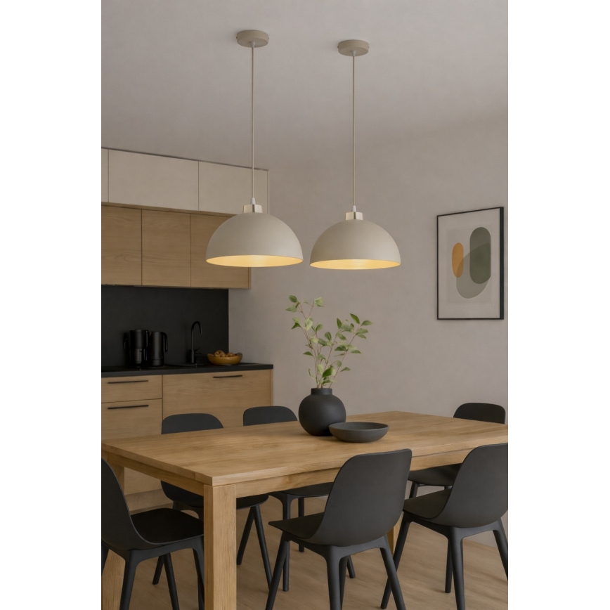 Brilagi - Lampada a sospensione con cavo MOON 1xE27/60W/230V Ø 30 cm beige/oro