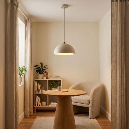 Brilagi - Lampada a sospensione con cavo MOON 1xE27/60W/230V Ø 30 cm beige/oro