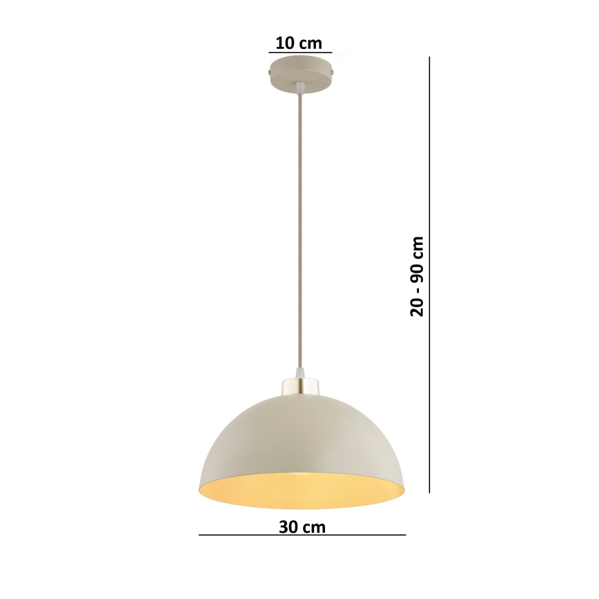 Brilagi - Lampada a sospensione con cavo MOON 1xE27/60W/230V Ø 30 cm beige/oro