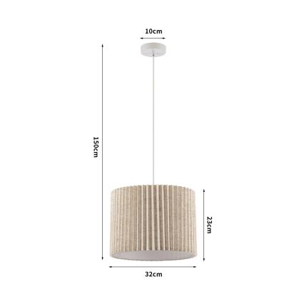 Brilagi - Lampada a sospensione con cavo NORDIC WAVE 1xE27/15W/230V Ø 32 cm lino/bianco