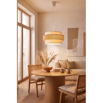 Brilagi - Lampada a sospensione con cavo SPACE 1xE27/60W/230V Ø 40 cm beige/crema