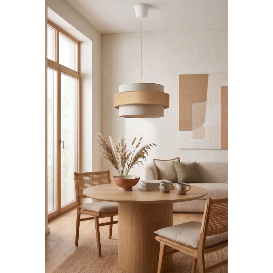 Brilagi - Lampada a sospensione con cavo SPACE 1xE27/60W/230V Ø 40 cm beige/crema