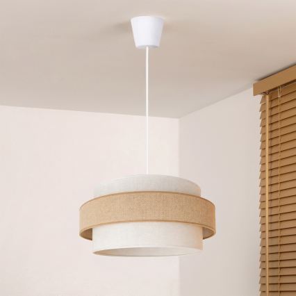 Brilagi - Lampada a sospensione con cavo SPACE 1xE27/60W/230V Ø 40 cm beige/crema