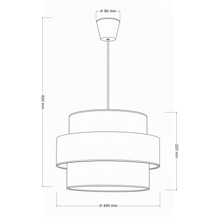 Brilagi - Lampada a sospensione con cavo SPACE 1xE27/60W/230V Ø 40 cm beige/crema
