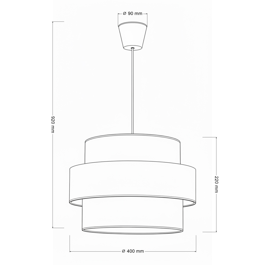 Brilagi - Lampada a sospensione con cavo SPACE 1xE27/60W/230V Ø 40 cm beige/crema