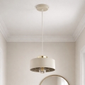 Brilagi - Lampada a sospensione con cavo SPRING 1xE27/60W/230V Ø 20 cm beige/oro