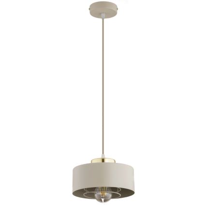 Brilagi - Lampada a sospensione con cavo SPRING 1xE27/60W/230V Ø 20 cm beige/oro