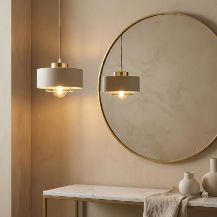 Brilagi - Lampada a sospensione con cavo SPRING 1xE27/60W/230V Ø 20 cm beige/oro