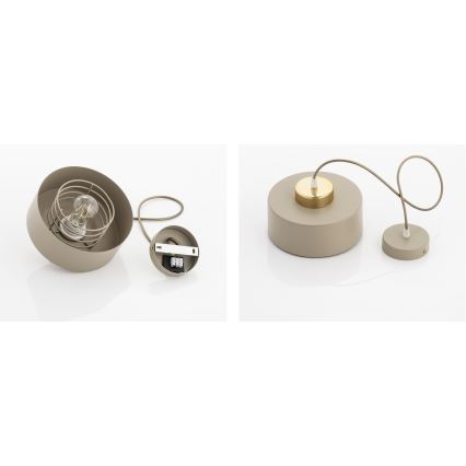 Brilagi - Lampada a sospensione con cavo SPRING 1xE27/60W/230V Ø 20 cm beige/oro