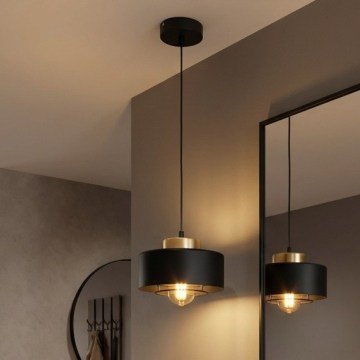 Brilagi - Lampada a sospensione con cavo SPRING 1xE27/60W/230V Ø 20 cm nero/oro