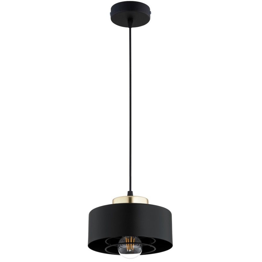 Brilagi - Lampada a sospensione con cavo SPRING 1xE27/60W/230V Ø 20 cm nero/oro