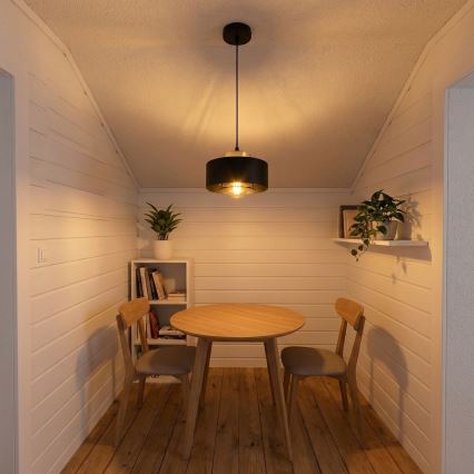 Brilagi - Lampada a sospensione con cavo SPRING 1xE27/60W/230V Ø 20 cm nero/oro