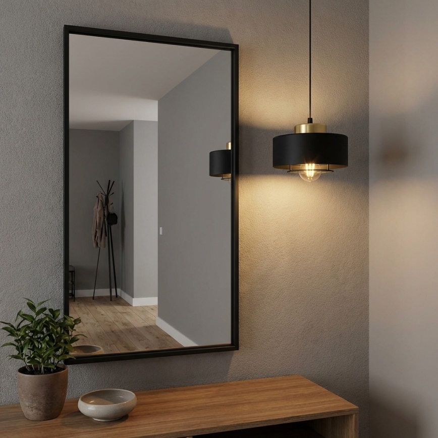 Brilagi - Lampada a sospensione con cavo SPRING 1xE27/60W/230V Ø 20 cm nero/oro