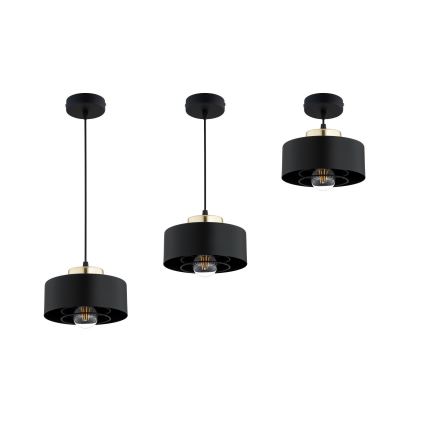 Brilagi - Lampada a sospensione con cavo SPRING 1xE27/60W/230V Ø 20 cm nero/oro