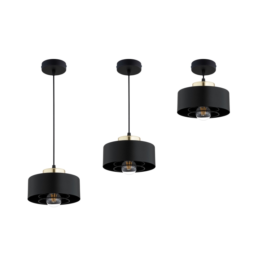Brilagi - Lampada a sospensione con cavo SPRING 1xE27/60W/230V Ø 20 cm nero/oro