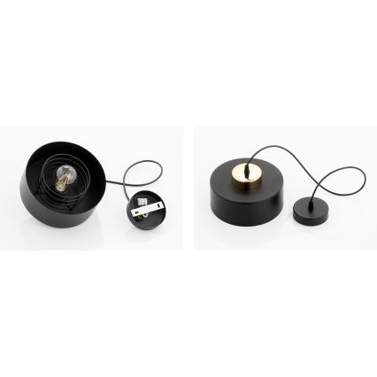 Brilagi - Lampada a sospensione con cavo SPRING 1xE27/60W/230V Ø 20 cm nero/oro