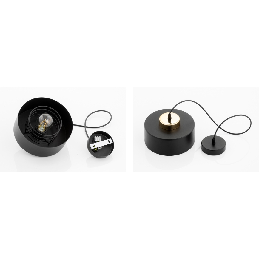 Brilagi - Lampada a sospensione con cavo SPRING 1xE27/60W/230V Ø 20 cm nero/oro