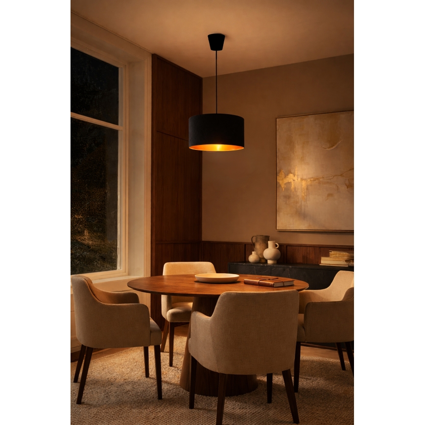Brilagi - Lampada a sospensione con cavo VELVET 1xE27/60W/230V Ø 40 cm nero/oro