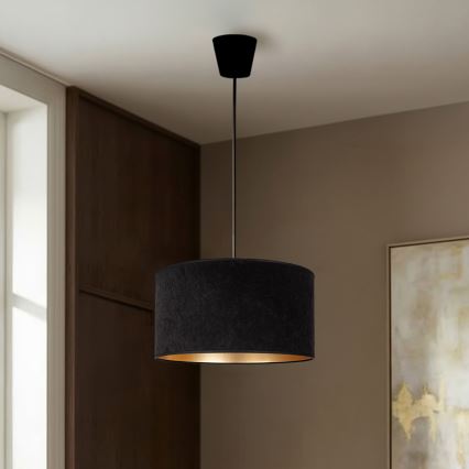 Brilagi - Lampada a sospensione con cavo VELVET 1xE27/60W/230V Ø 40 cm nero/oro