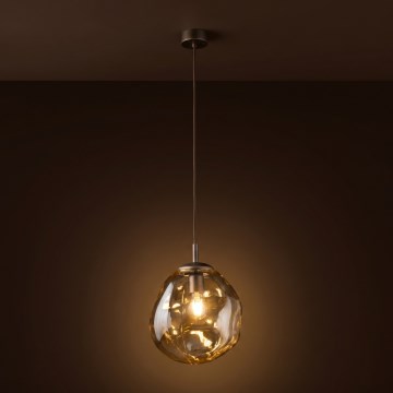 Brilagi - Lampada a sospensione con cavo VULCANO 1xE27/15W/230V Ø 25 cm bronzo/beige fumé