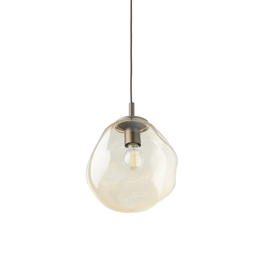 Brilagi - Lampada a sospensione con cavo VULCANO 1xE27/15W/230V Ø 25 cm bronzo/beige fumé