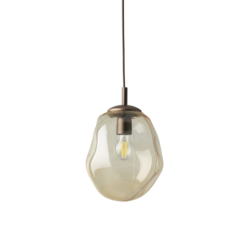 Brilagi - Lampada a sospensione con cavo VULCANO 1xE27/15W/230V Ø 25 cm bronzo/beige fumé