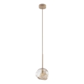 Brilagi - Lampada a sospensione con cavo VULCANO 1xG9/8W/230V beige / beige fumé