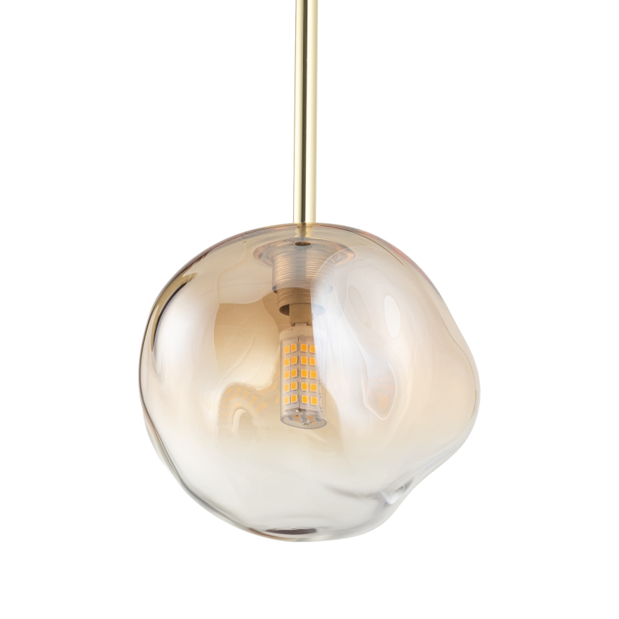 Brilagi - Lampada a sospensione con cavo VULCANO 1xG9/8W/230V oro/beige fumé