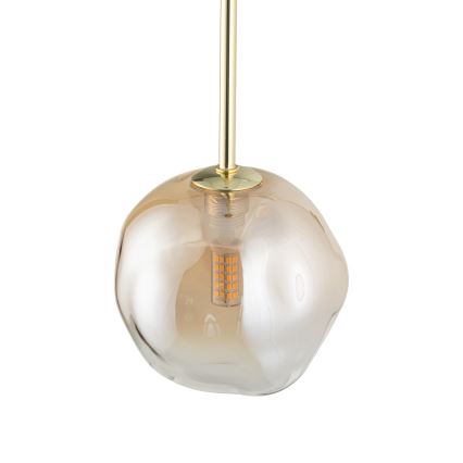 Brilagi - Lampada a sospensione con cavo VULCANO 1xG9/8W/230V Ø 15 cm oro/beige fumé