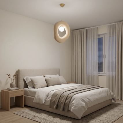 Brilagi - Lampada a sospensione con cavo WABI SABI 1xE27/40W/230V colore crema