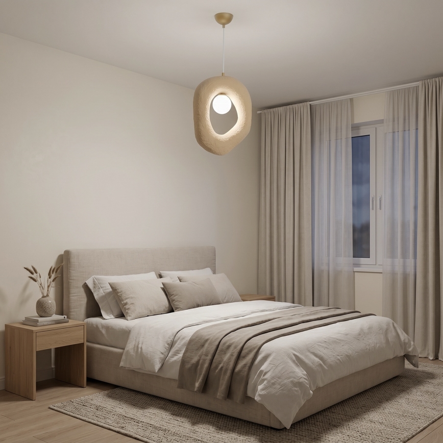Brilagi - Lampada a sospensione con cavo WABI SABI 1xE27/40W/230V colore crema