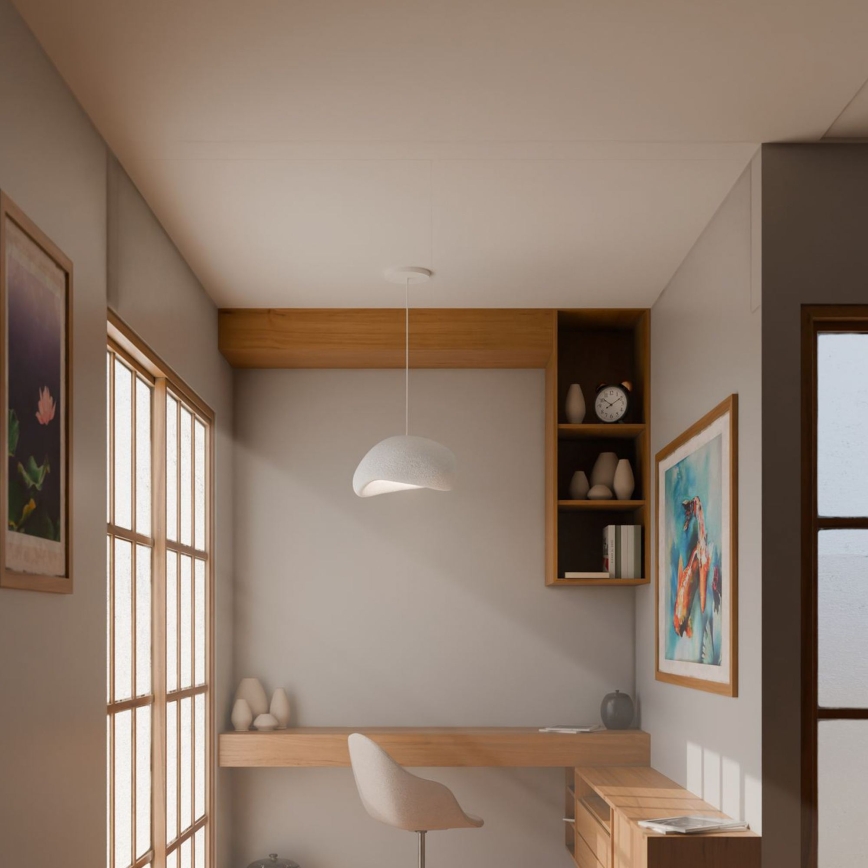 Brilagi - Lampada a sospensione con cavo WABI SABI 1xE27/40W/230V Ø 35 cm bianco