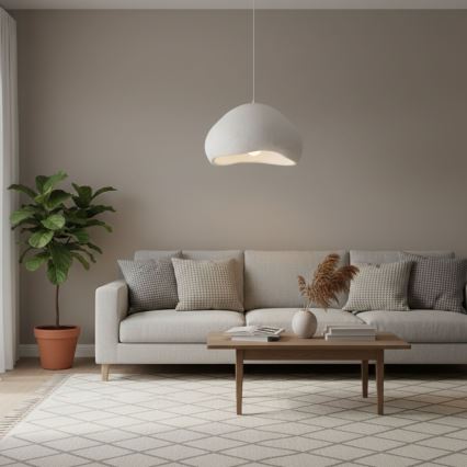 Brilagi - Lampada a sospensione con cavo WABI SABI 1xE27/40W/230V Ø 50 cm bianca